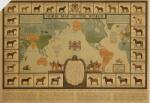  A világ híres lovai falitérkép lefóliázva, Lovas világtérkép művészeti falitérkép 42x30 cm