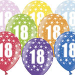 PartyDeco S. r. o Lufi, évszámos (18), metál, 5 db/cs/vegyes színekben