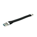 Roline USB-C apa - USB-A apa Adat- és töltőkábel 0.11m - Fekete (11.02.9014-10)