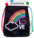 Starpak Szivárványos zsinóros hátizsák, tornazsák - LOVE (449860)