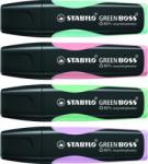 STABILO Szövegkiemelő készlet, 2-5 mm, STABILO Green Boss Pastel, 4 különböző szín (TST607042) (6070/4-2)