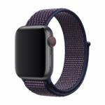 Apple Watch 44 / 45 / 46 / 49 mm okosóra szíj - DEVIA padlizsán lila szövet, tépőzáras szíj