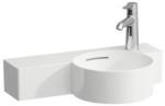 Laufen VAL Kézmosó, kör alakú, bal oldali polccal, vágható csaplyuk nélkül , Fehér LCC bevonattal H8152844001091 (H8152844001091)