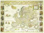 HM Európa falitérkép antikolt MH. Európa 1640. körül 109x84 cm