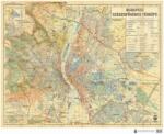 HM Budapest Székesfőváros térképe (1934) Budapest falitérkép antik 91x74 1 : 25 000
