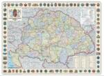 Nyír-Karta Szent korona országai falitérkép 1914 műanyag léccel, lefóliázva 126x86