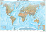Freytag & Berndt A Világ hegy-vízrajza, világ közlekedési falitérkép Freytag 1: 35 000 000 124x88 cm WELT NM 3