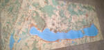 HM Balaton falitérkép dekoráció HM. 1: 50 000 180x67cm. 1939. fakszimile kiadás. A térkép 2 papírposzterből áll, középen összeilleszthető