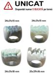  Inele Agata Colorata Dreptunghi Fatetata - Diametru Gaura 60 mm