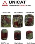  Cabochon Jasp Sangele Dragonului Dreptunghi - 23-33x17-28x5-8 mm