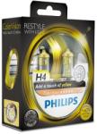 Philips Becuri auto cu halogen pentru far Philips Color Vision H4 12V 60/55W P43t-38, culoare galben Kft Auto (12342CVPYS2)