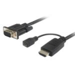  Cablu HDMI la VGA cu alimentare micro USB T-T 2m Negru, khcon-20 (KHCON-20)