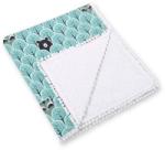 BabyLion pom-pom takaró Minky - Menta erdő