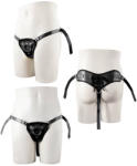 NMC Ham Pentru Strap-on Black Pu Harness With Two Rings