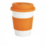 Everestus Cana de cafea 350 ml, ecologica, Everestus, EA, pla, silicon, portocaliu, saculet de calatorie inclus (EVE08-P432-888)