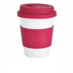 Everestus Cana de cafea 350 ml, ecologica, Everestus, EA, pla, silicon, roz, saculet de calatorie inclus (EVE08-P432-889)