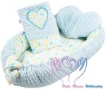  Luxus kétoldalas babafészek párnával és takaróval - kék pillangó