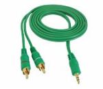 Palmonix Cablu jack 3, 5mm la 2RCA 1, 5m verde (240920-2)