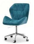 Vox bútor VELO 4 görgős, forgófotel, türkiz velúr-króm