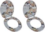 vidaXL Тоалетни седалки с капаци, 2 бр, МДФ, камъчета (275918)