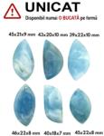  Pandantiv Acvamarin Neregulat cu Gaura - 39-46 x 18-22 x 7-10 mm - 1 Buc