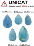  Pandantiv Acvamarin Picatura cu Gaura - 21-35 x 14-22 x 7-10 mm - 1 Buc