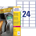  Avery Zweckform No. L7912-40 fehér színű 63, 5 x 33, 9 mm méretű, lézernyomtatóval nyomtatható, ultra ellenálló öntapadós etikett címke, erős, tartós ragasztóval A4-es íven - kiszerelés: 960 címke / 4
