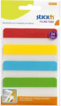 STICK'N Stick index plastic transparent, margine color 38 x 76 mm, 4 culori neon STICK'N