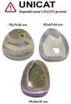  Pandantiv Agata Dungata Druzy Colorat Picatura cu Gaura - 75-82 x 60-71 x 14-16 mm - 1 Buc