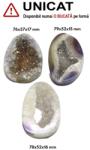  Pandantiv Agata Dungata Druzy Colorata Picatura cu Gaura - 76-79 x 52-57 x 15-17 mm - 1 Buc