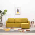 vidaXL Canapea extensibilă modulară cu 3 locuri galben material textil (288789) Canapea