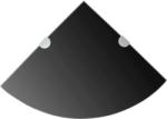 vidaXL Rafturi de colț cu suporturi crom 2 buc. negru 35x35 cm sticlă (3051596) Raft