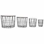 vidaXL Măsuță de cafea, 4 buc. , negru (287648) Masa de cafea