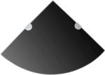 vidaXL Rafturi de colț cu suporturi crom 2 buc. negru 25x25 cm sticlă (3051595) Raft