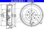 ATE Tambur frana ATE 24.0222-8018.1 (24.0222-8018.1) - automobilus