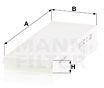 Mann-filter Filtru, aer habitaclu MANN-FILTER CU 25 008-2 (CU 25 008-2)