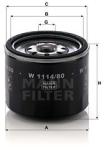 Mann-filter Filtru ulei MANN-FILTER W 1114/80 (W 1114/80) - automobilus