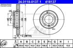 ATE Disc frana ATE 24.0118-0137.1 (24.0118-0137.1) - automobilus