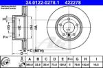 ATE Disc frana ATE 24.0122-0278.1 - automobilus