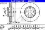 ATE Disc frana ATE 24.0128-0250.1 (24.0128-0250.1) - automobilus