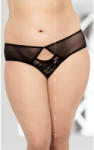 SoftLine hátul nyitott szexis fekete csipke francia bugyi 2XL EUR: 50-52