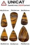  Pandantiv din Ochi de Tigru cu Fier Picatura cu Gaura - 59-69 x 33-43 x 5-6 mm