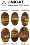  Pandantiv din Ochi de Tigru cu Fier Oval cu Gaura - 59-69 x 33-43 x 5-6 mm