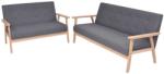 vidaXL Set de canapele, 2 piese, material textil, gri închis (274925) Canapea