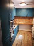 MobAmbient Mobilă de bucătărie din PAL și MDF înfoliat, cu coș Jolly - model Blue Home
