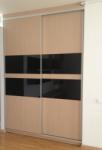MobAmbient Dressing Store din PAL, 170/60/240 cm, 2 uși, sistem glisare, sticlă neagră, culoare FAG 381 Garderoba