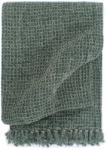 vidaXL Pătură decorativă, verde închis, 125 x 150 cm, bumbac (133758) Patura