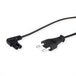 Valueline Cablu de alimentare Euro la IEC C7 (casetofon) 2 pini unghi 1.8m Negru, Value 19.99. 2088 (19.99.2088-100)