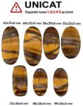  Pandantiv din Ochi de Tigru cu Fier Oval cu Gaura - 48-68 x 26-33 x 4-6 mm