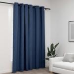 vidaXL Perdea opacă, aspect pânză, cu ocheți, albastru, 290x245 cm (321179)